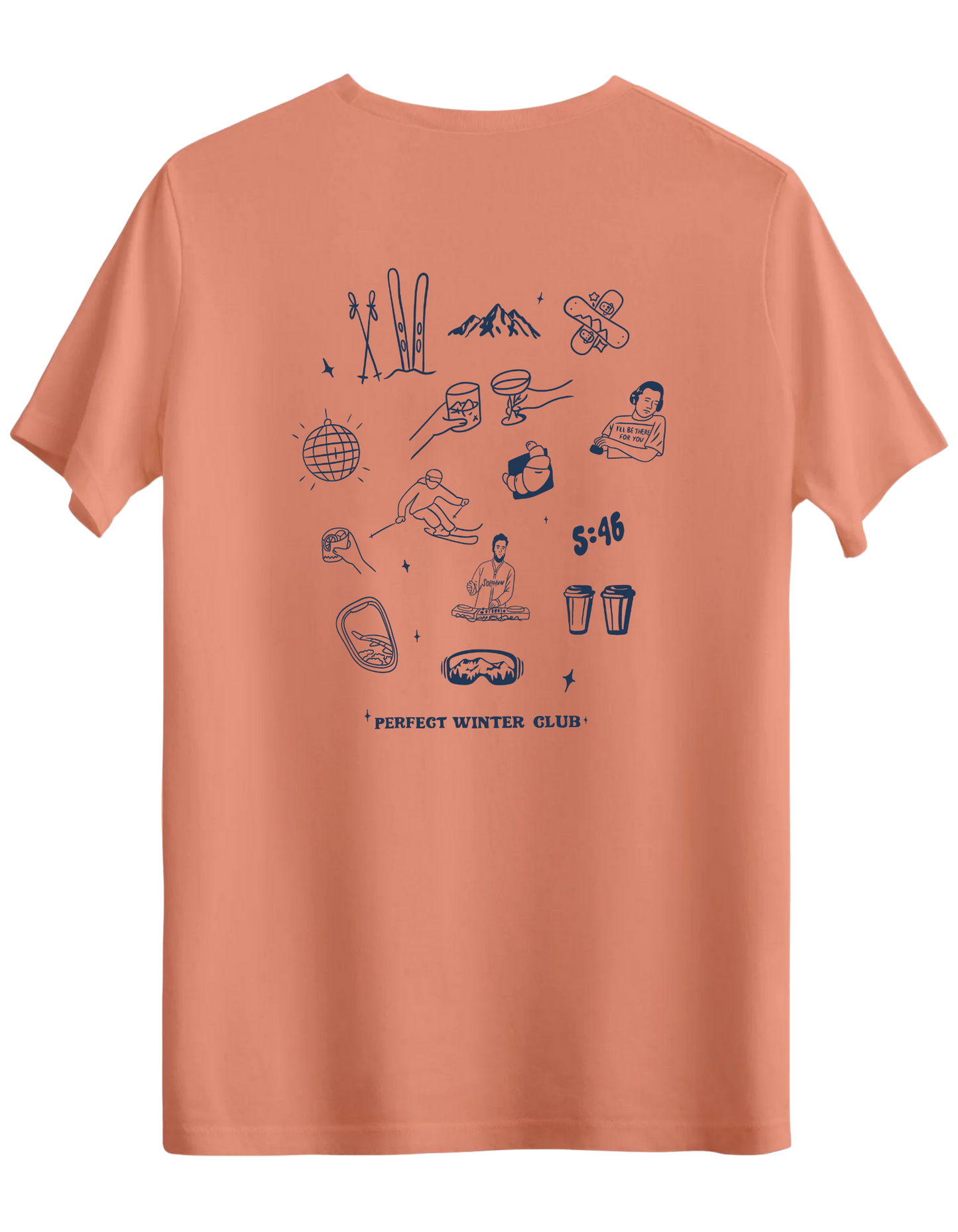 Winter Club Baskılı Bisiklet Yaka Regular T-shirt