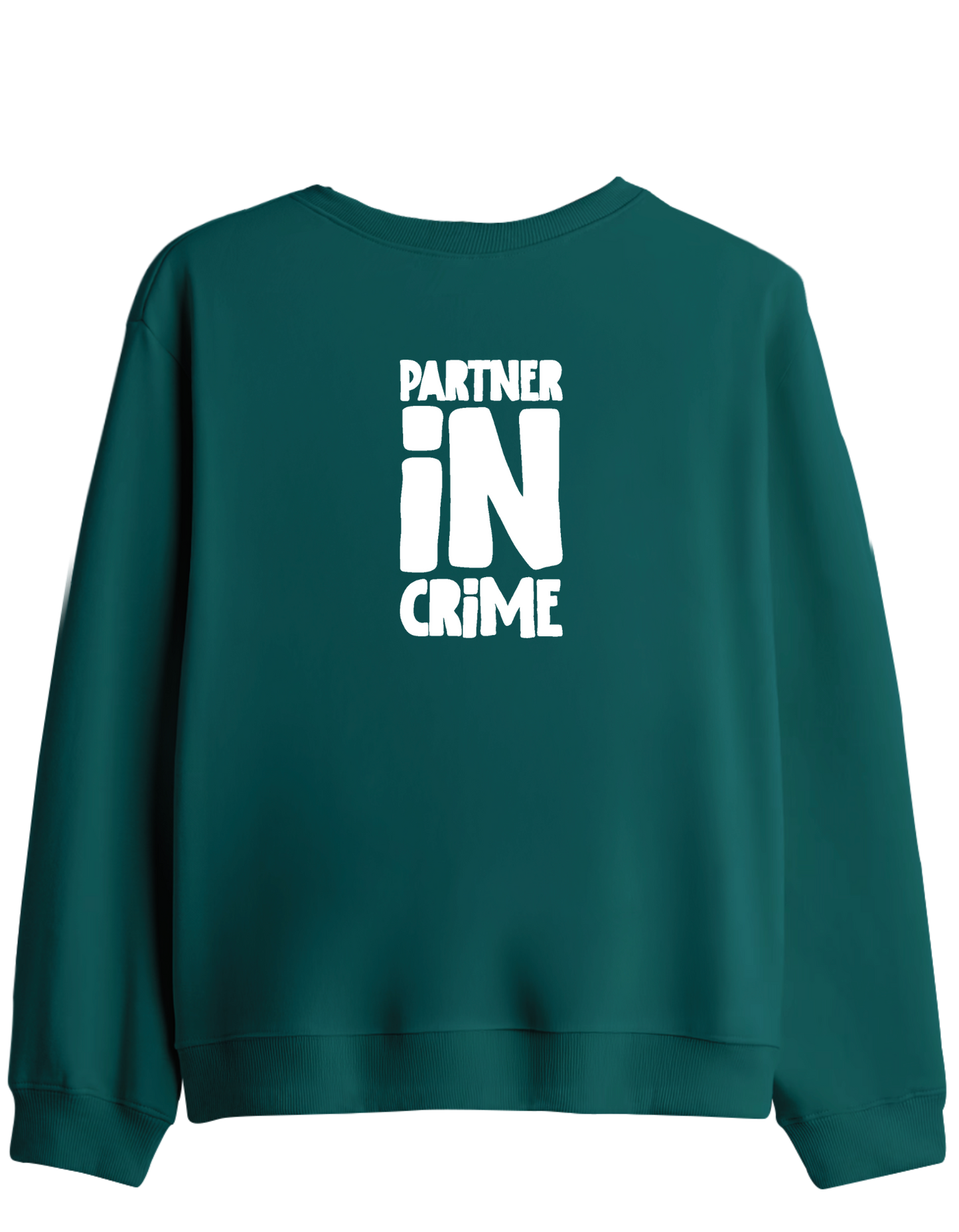Partner in Crime Baskılı Bisiklet Yaka Sweatshirt