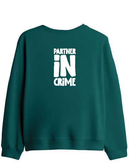 Partner in Crime Baskılı Bisiklet Yaka Sweatshirt