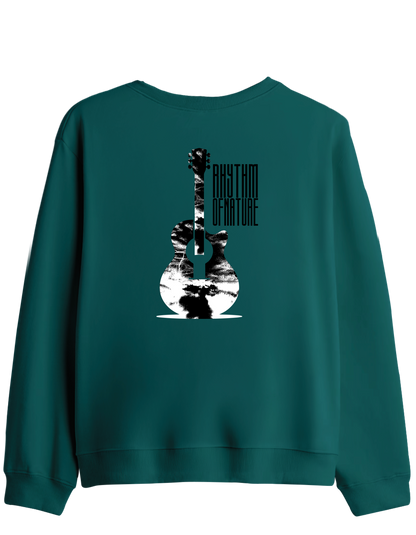 Rhythm Of Nature Baskılı Bisiklet Yaka Sweatshirt