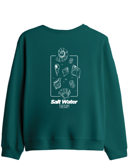Salt Water Baskılı Bisiklet Yaka Sweatshirt