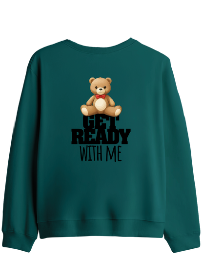 With Me Baskılı Bisiklet Yaka Sweatshirt