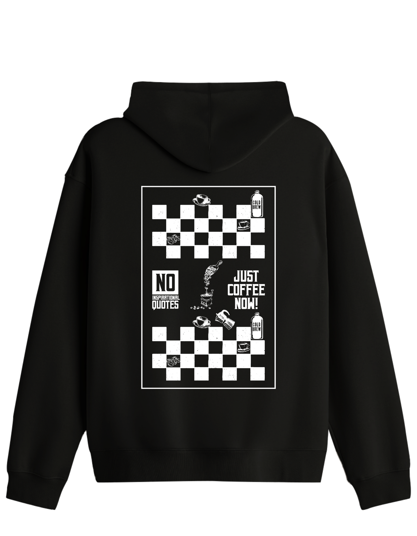 Just Coffee Baskılı Unisex Kapüşonlu Yaka Hoodie