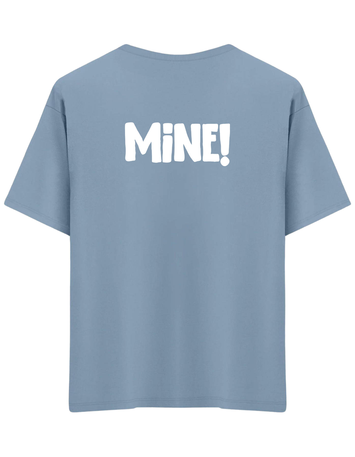 Mine! Baskılı Bisiklet Yaka Oversize T-shirt