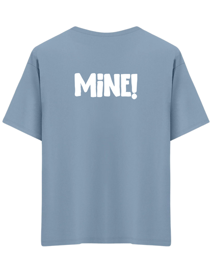 Mine! Baskılı Bisiklet Yaka Oversize T-shirt
