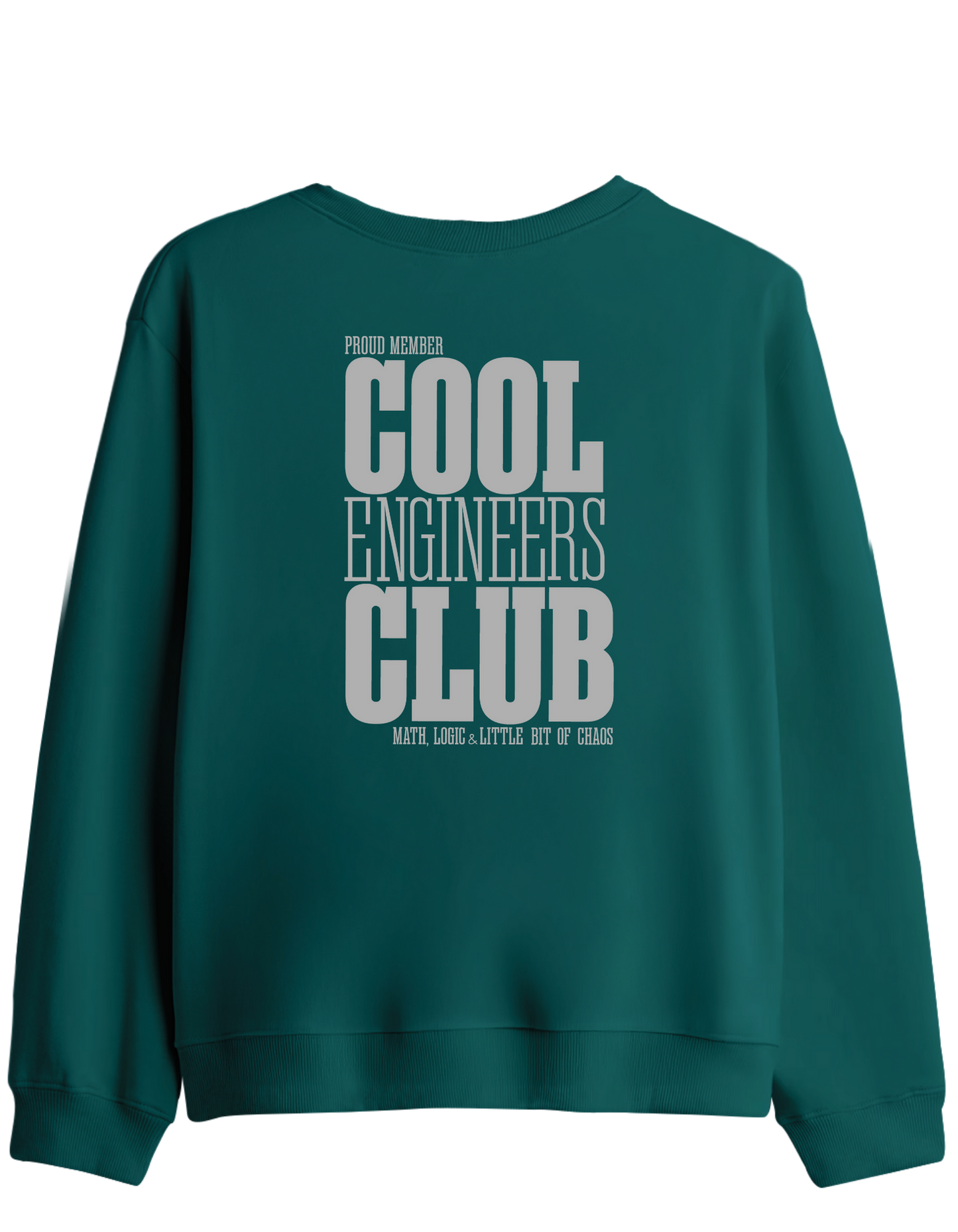 Cool Engineers Club Baskılı Bisiklet Yaka Sweatshirt