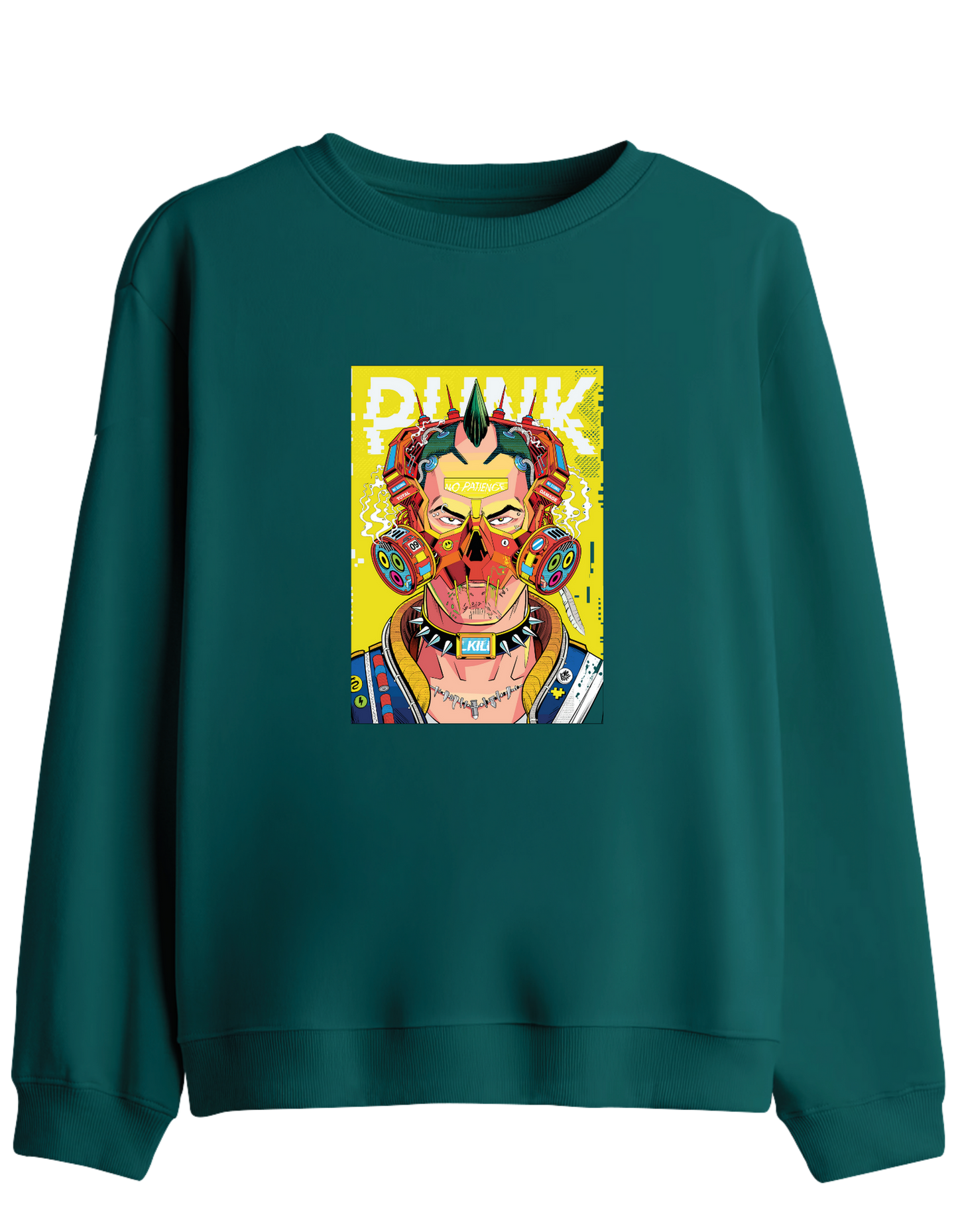 No Patience Baskılı Bisiklet Yaka Sweatshirt