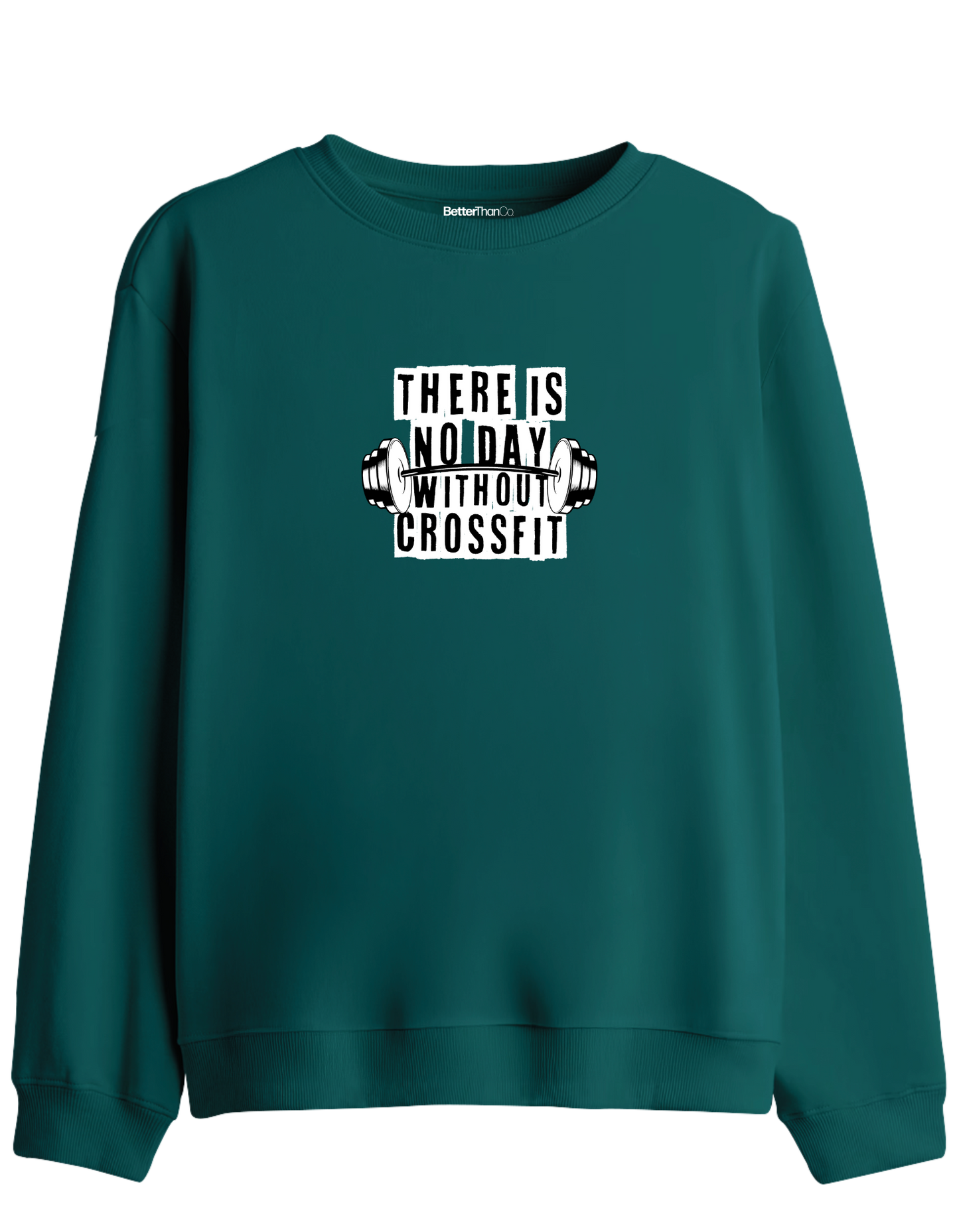 Crossfit Baskılı Bisiklet Yaka Sweatshirt