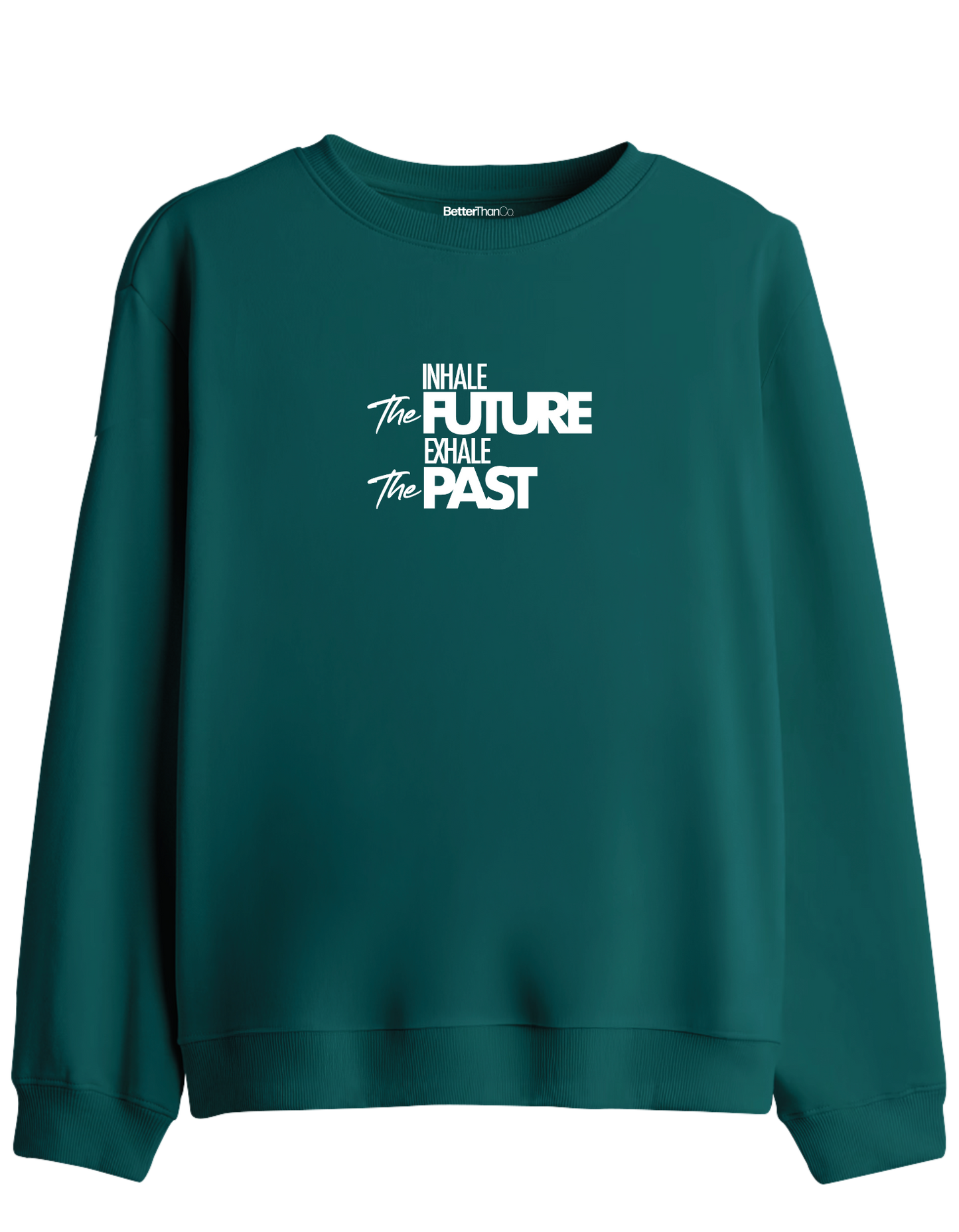 Inhale Exhale Baskılı Bisiklet Yaka Sweatshirt