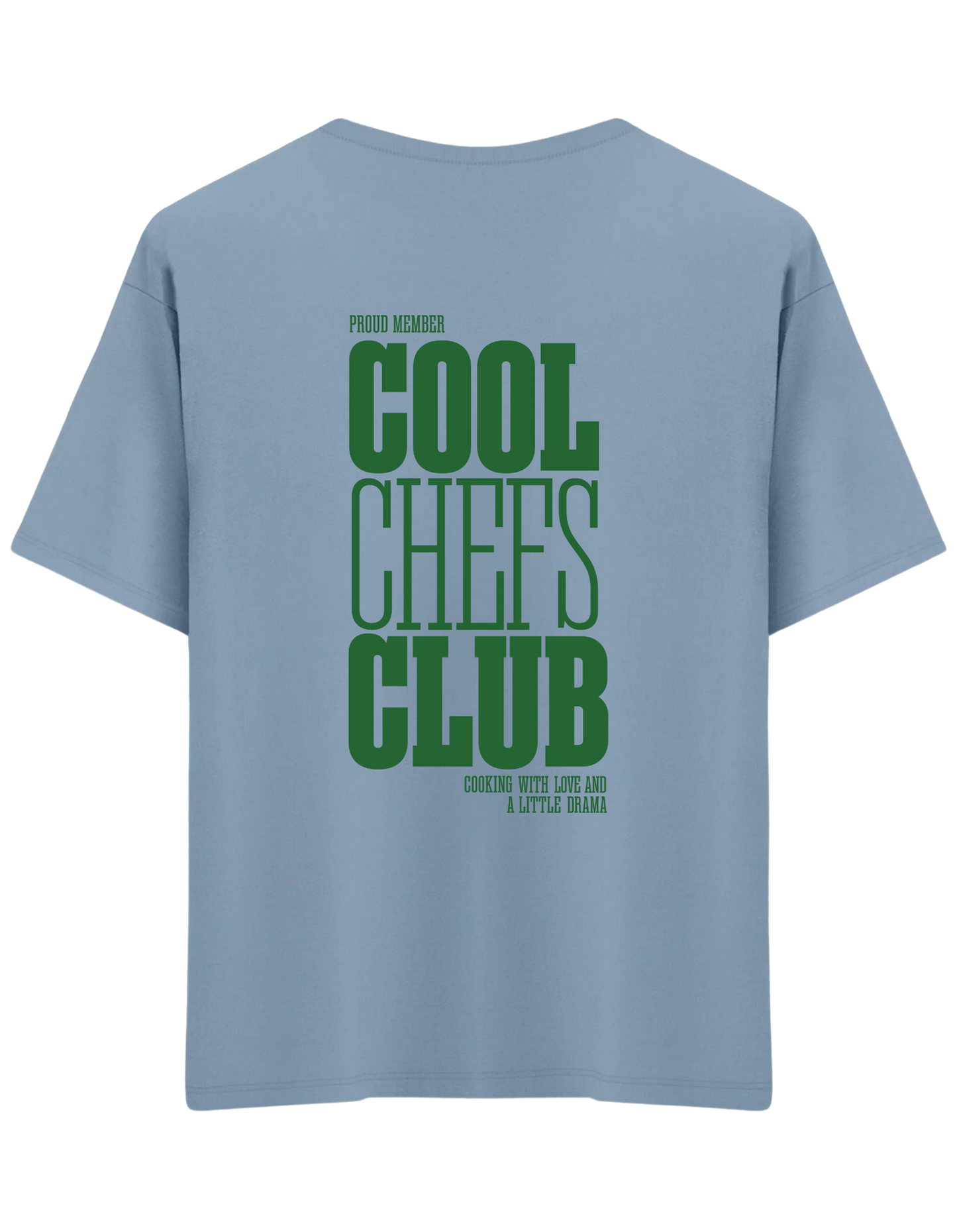 Cool Chefs Club Baskılı Bisiklet Yaka Oversize T-shirt
