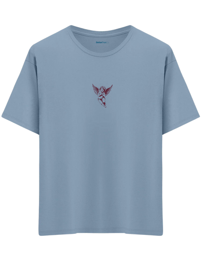 Broken Heart Baskılı Bisiklet Yaka Oversize T-shirt