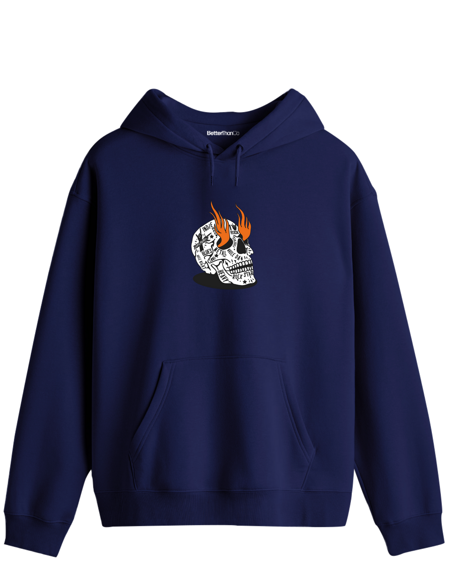 Rock Star Baskılı Unisex Kapüşonlu Yaka Hoodie