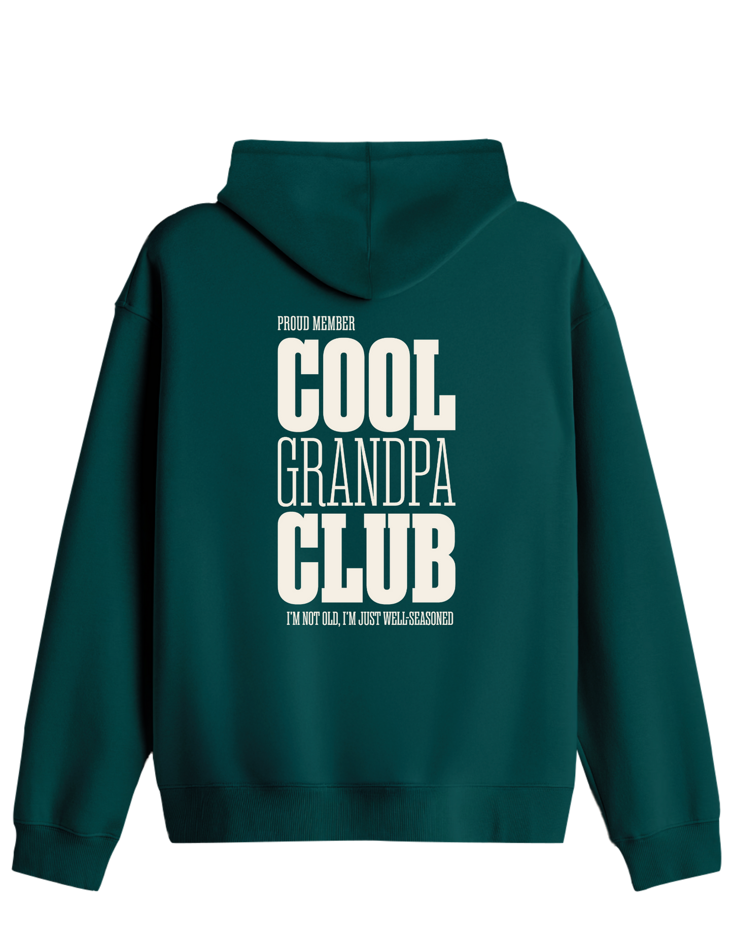 Cool Grandpa Club Baskılı Unisex Kapüşonlu Yaka Hoodie