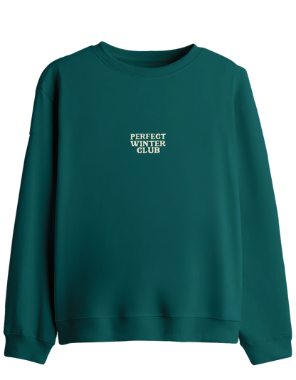 Winter Club Baskılı Bisiklet Yaka Sweatshirt