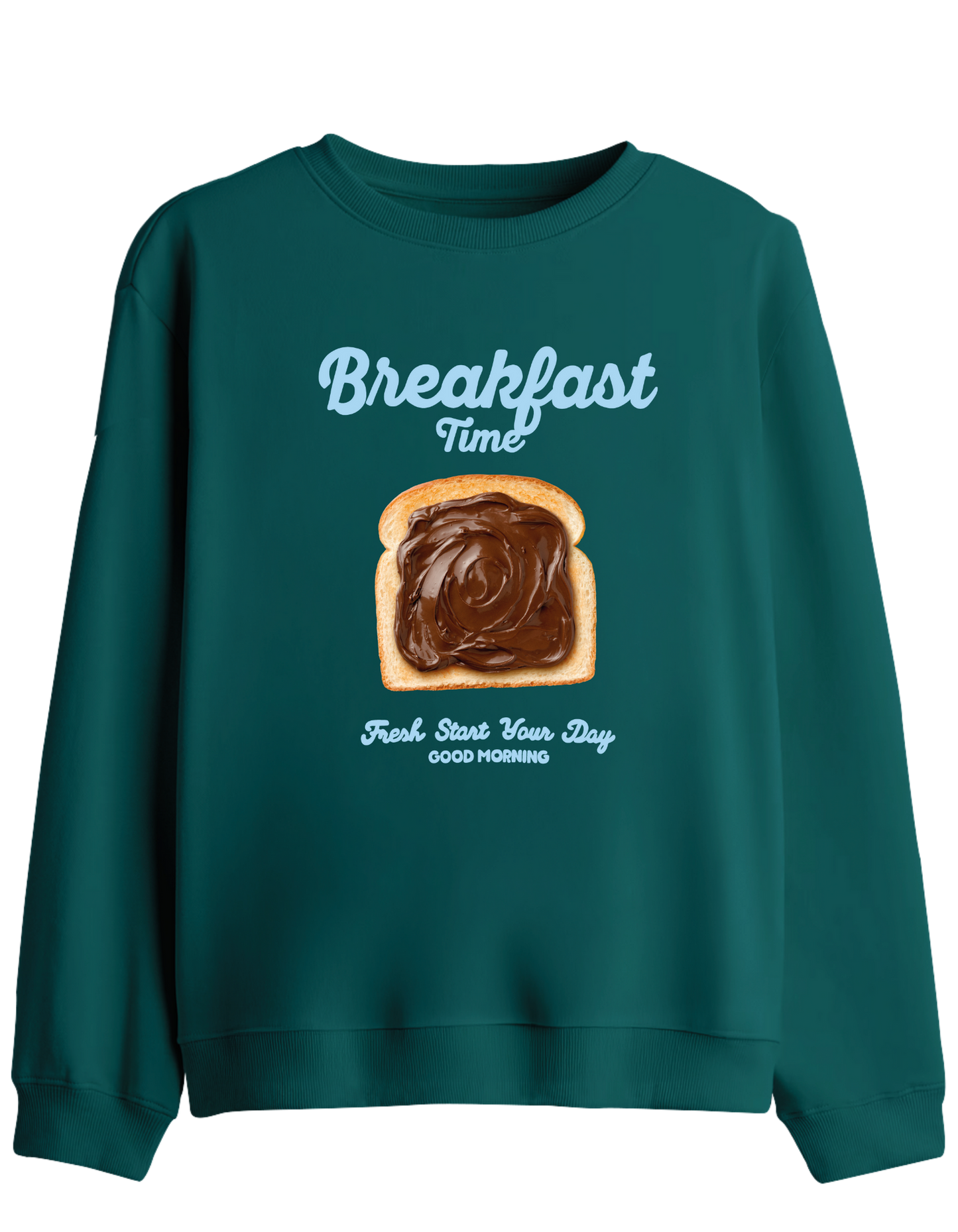 Breakfast Time Baskılı Bisiklet Yaka Sweatshirt