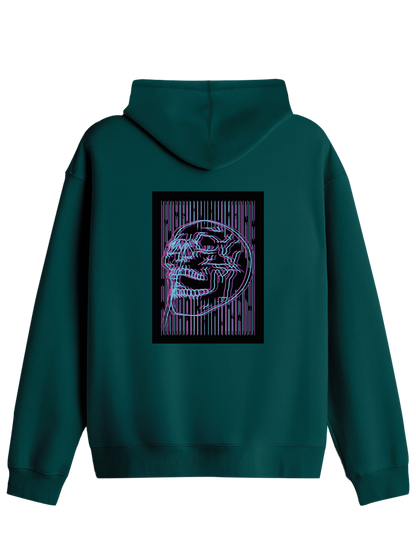 Neon Baskılı Unisex Kapüşonlu Yaka Hoodie