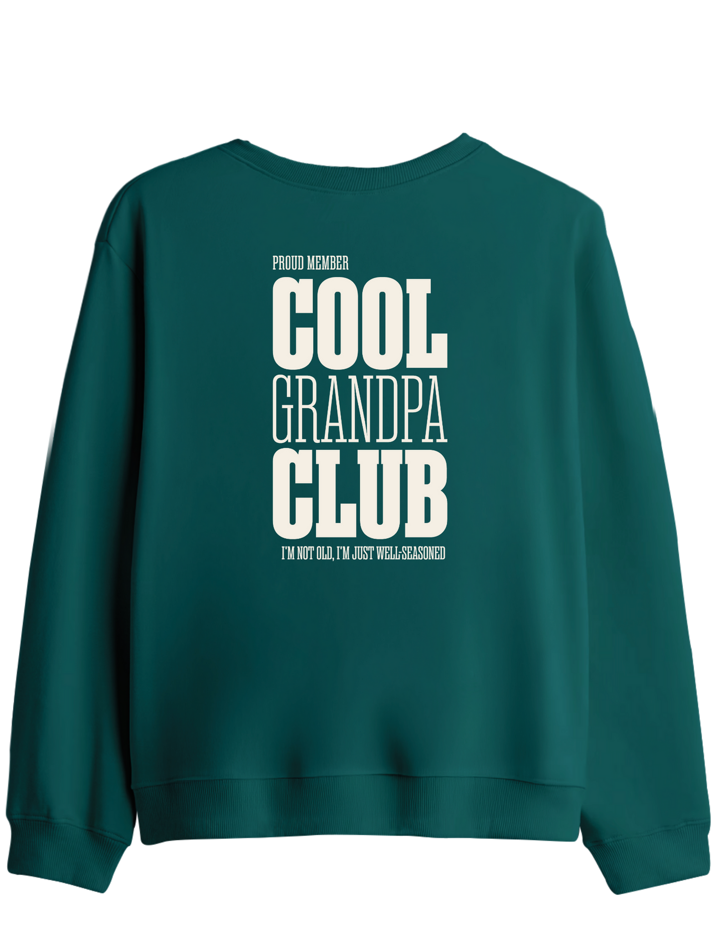 Cool Grandpa Club Baskılı Bisiklet Yaka Sweatshirt