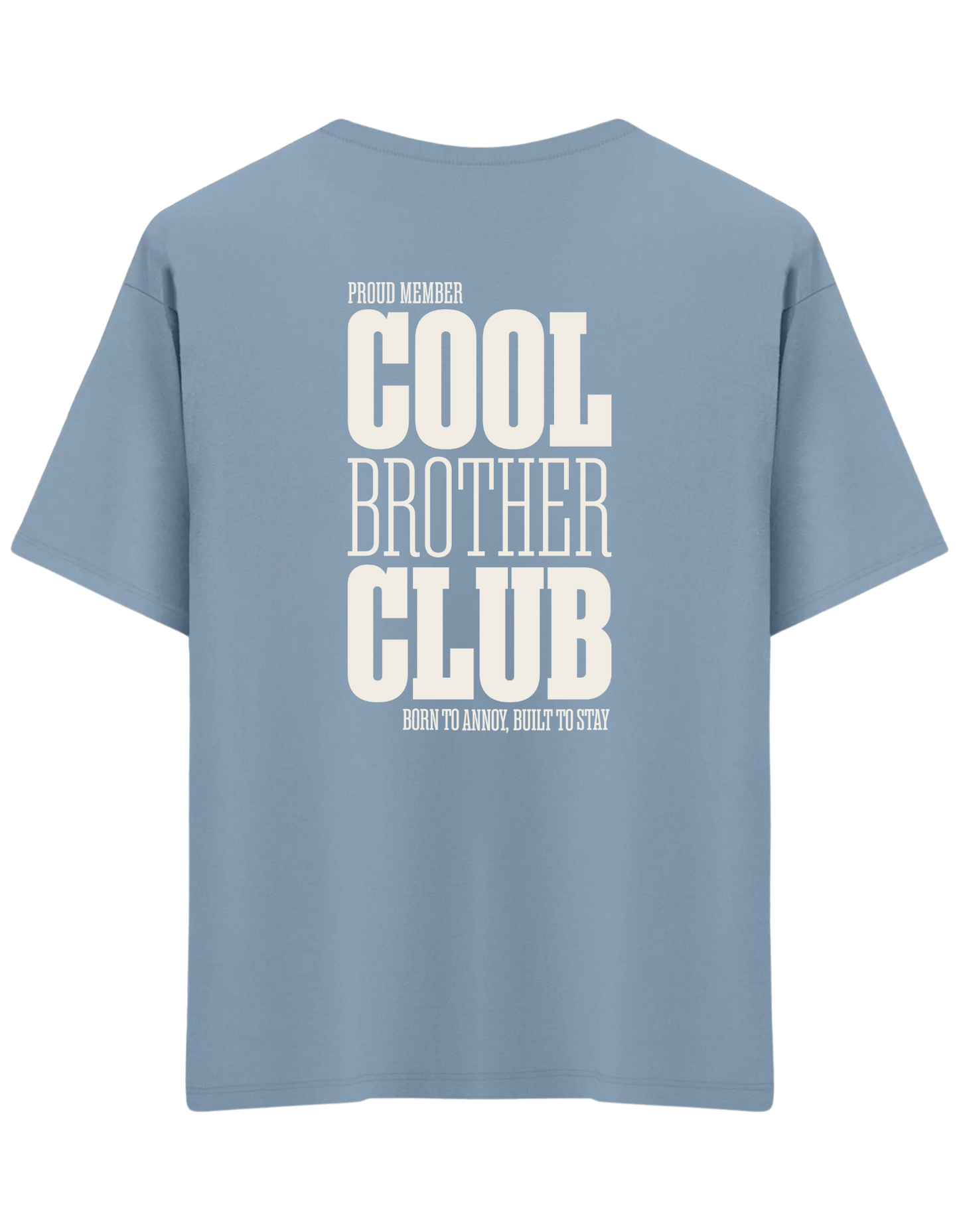 Cool Brother Club Baskılı Bisiklet Yaka Oversize T-shirt