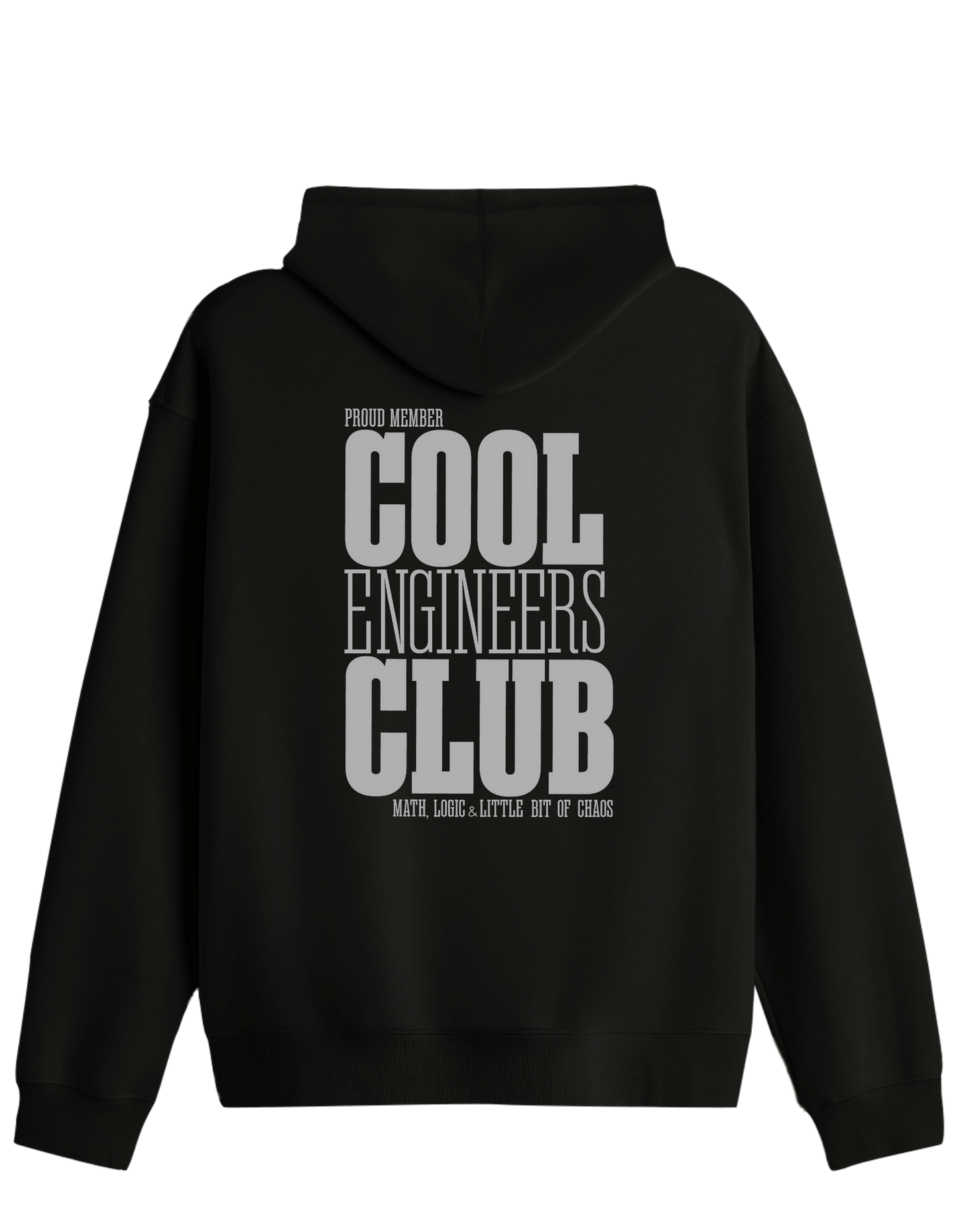 Cool Engineers Club Baskılı Unisex Kapüşonlu Yaka Hoodie
