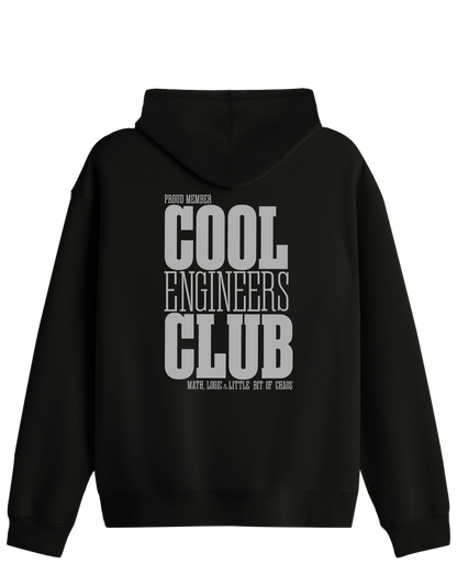 Cool Engineers Club Baskılı Unisex Kapüşonlu Yaka Hoodie