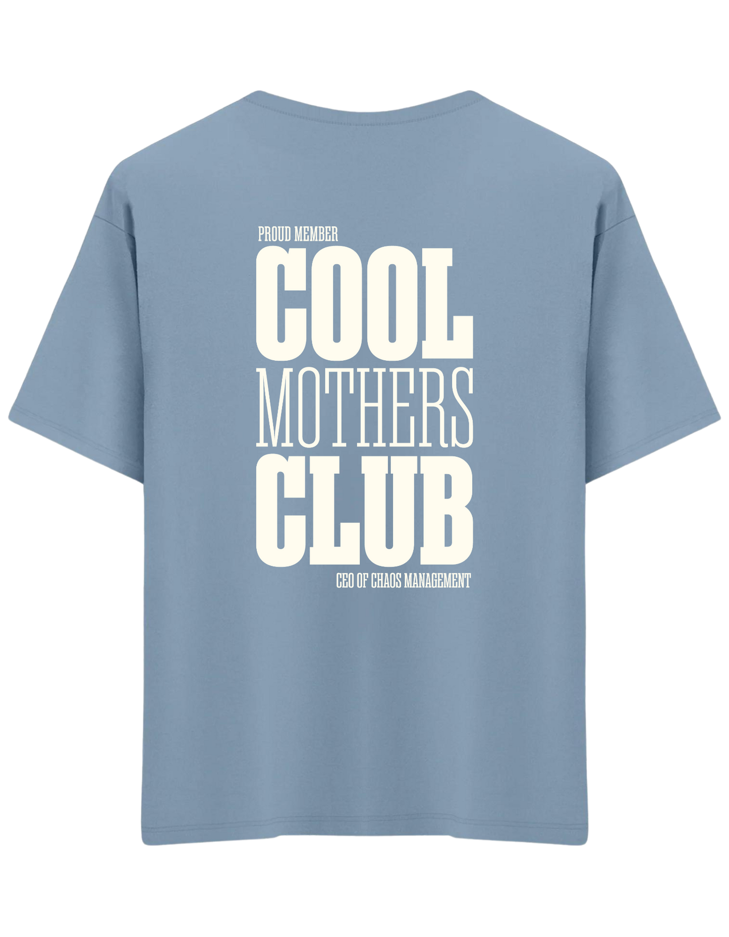 Cool Mothers Club Baskılı Bisiklet Yaka Oversize T-shirt