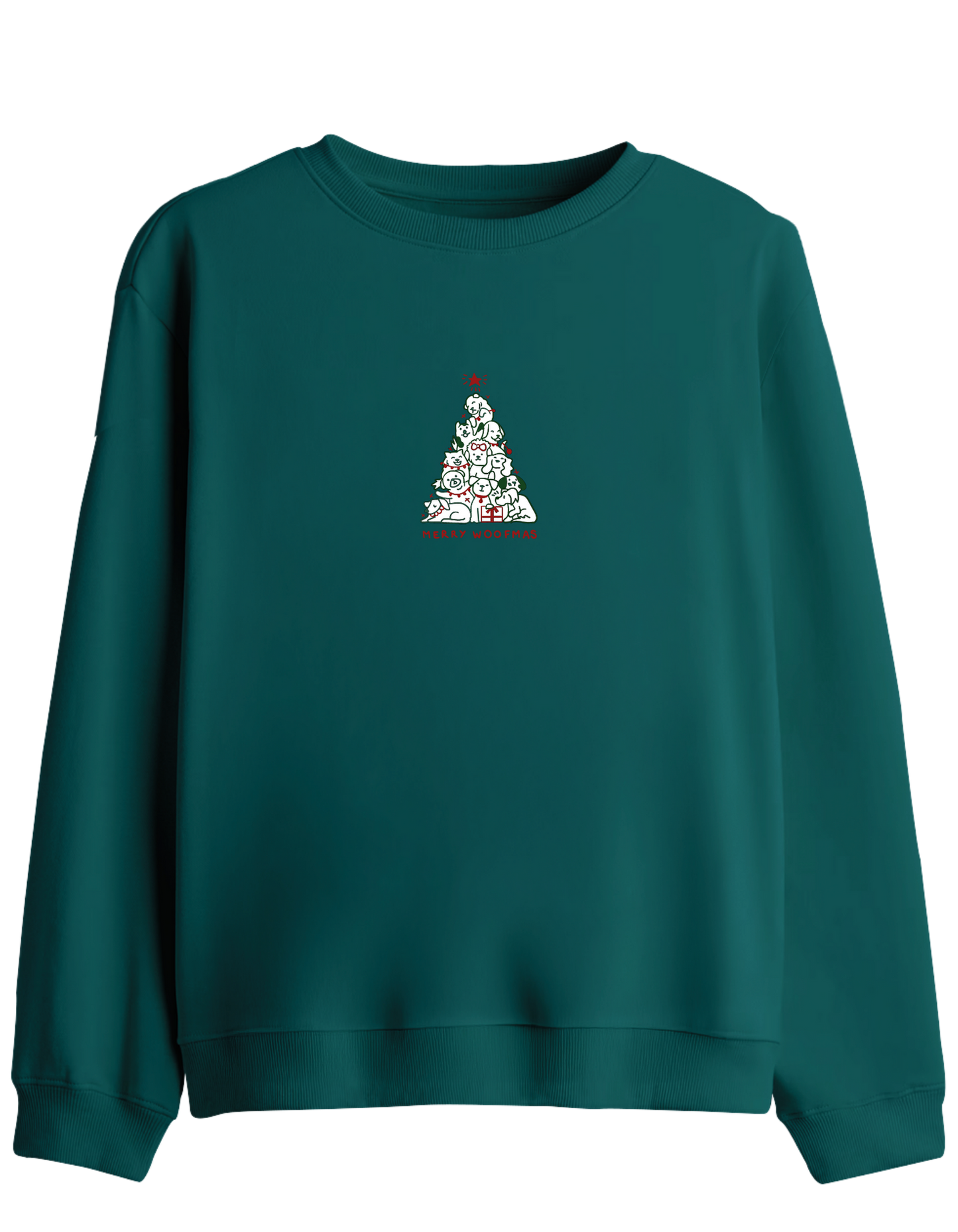 Woofmas Baskılı Bisiklet Yaka Sweatshirt