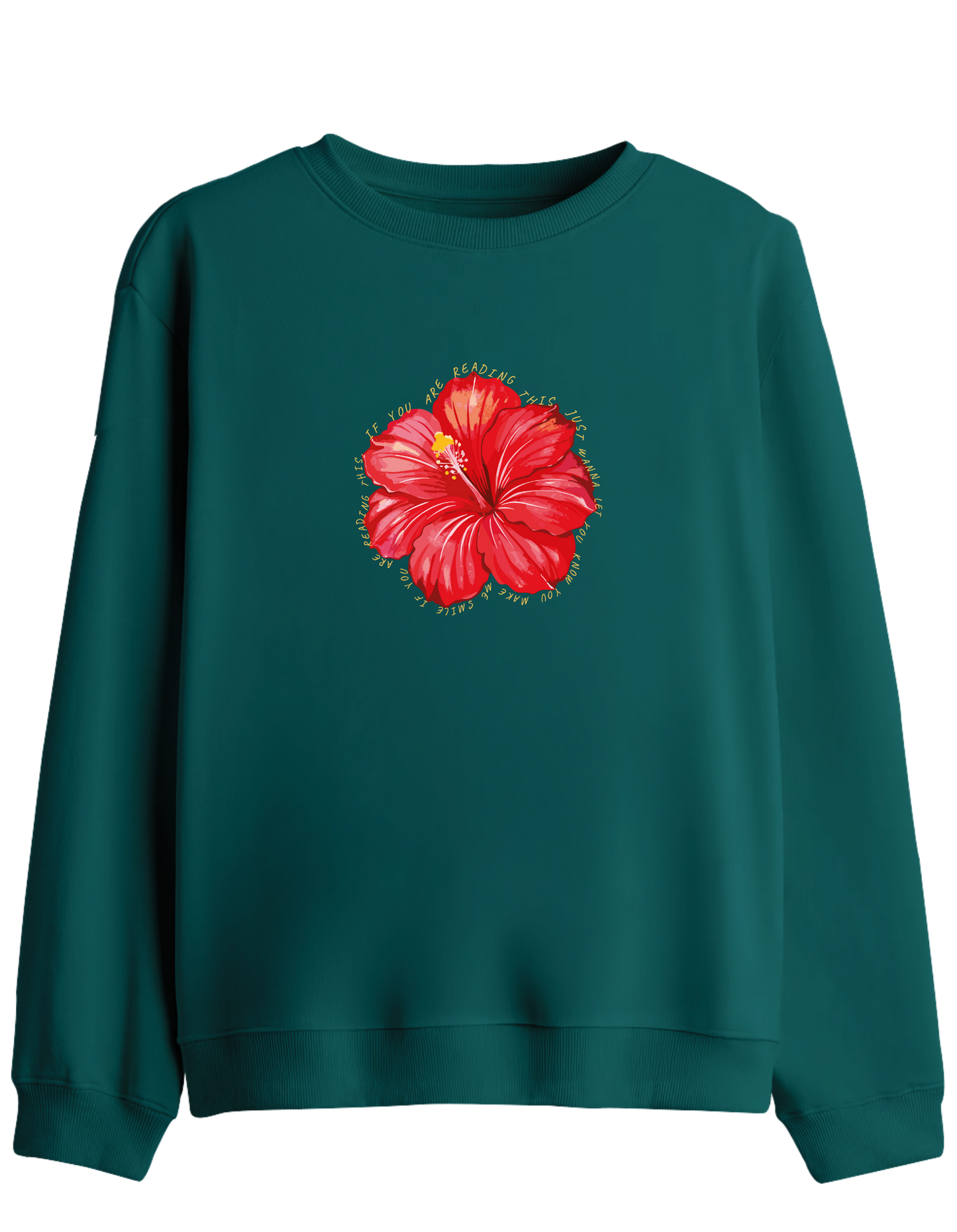 Garden Whisper Baskılı Bisiklet Yaka Sweatshirt