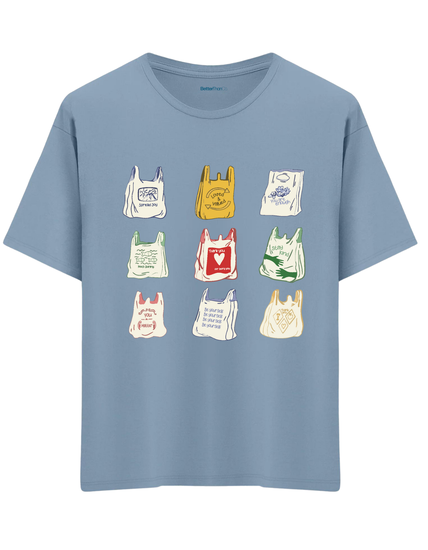 Bags Baskılı Bisiklet Yaka Oversize T-shirt
