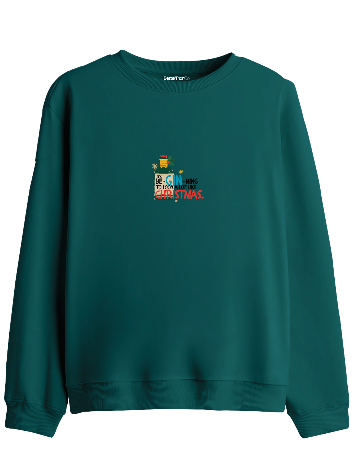 GIN-NING Baskılı Bisiklet Yaka Sweatshirt