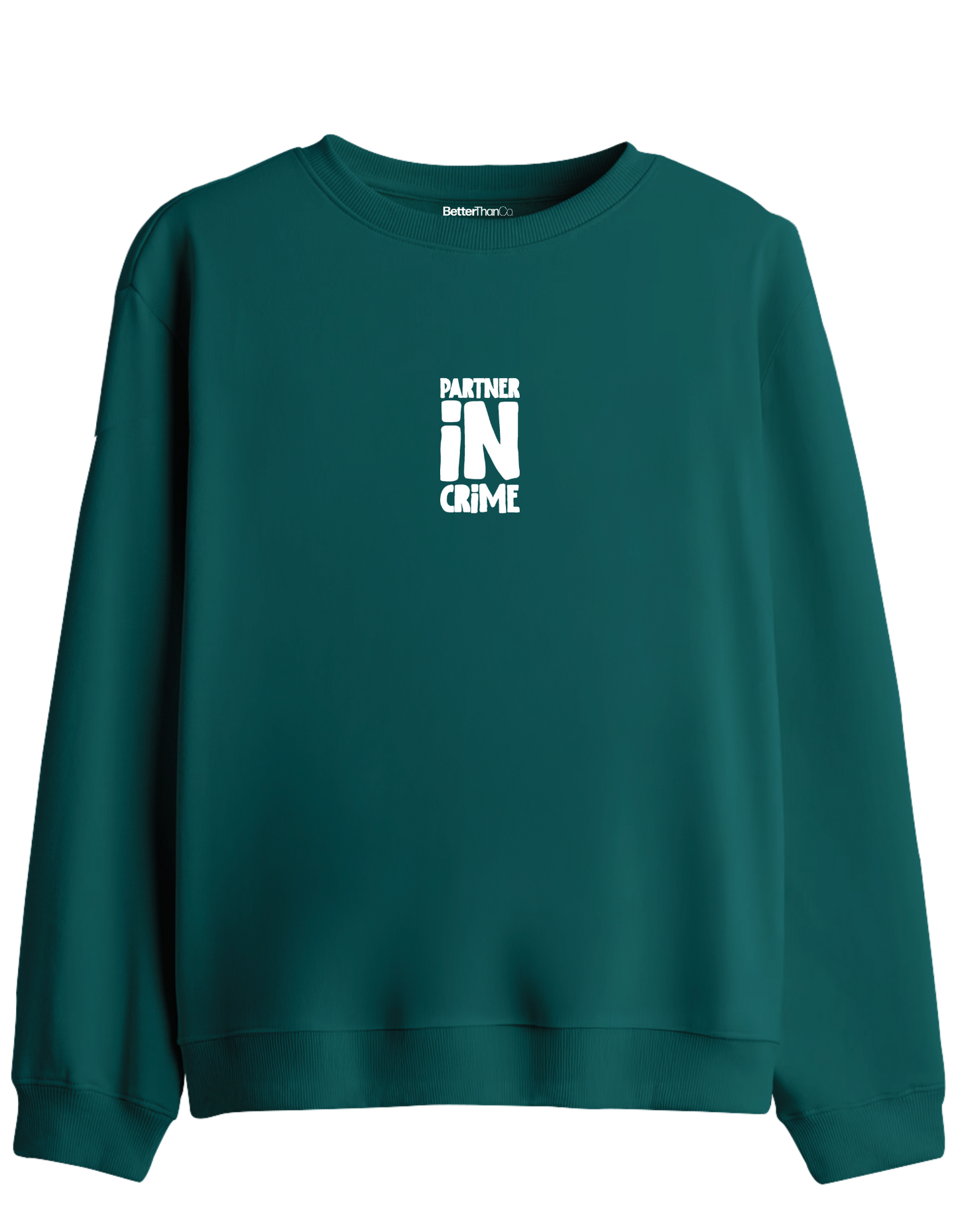 Partner in Crime Baskılı Bisiklet Yaka Sweatshirt