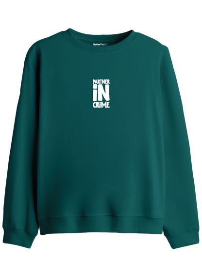 Partner in Crime Baskılı Bisiklet Yaka Sweatshirt