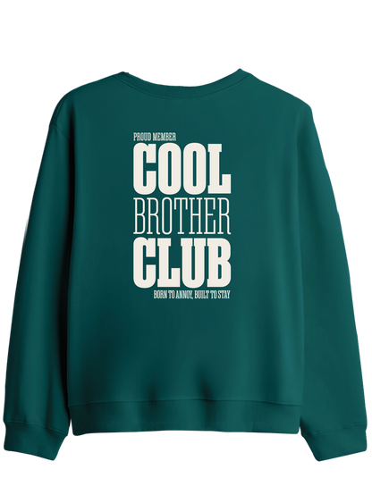 Cool Brother Club Baskılı Bisiklet Yaka Sweatshirt