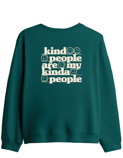 Be Kind Baskılı Bisiklet Yaka Sweatshirt