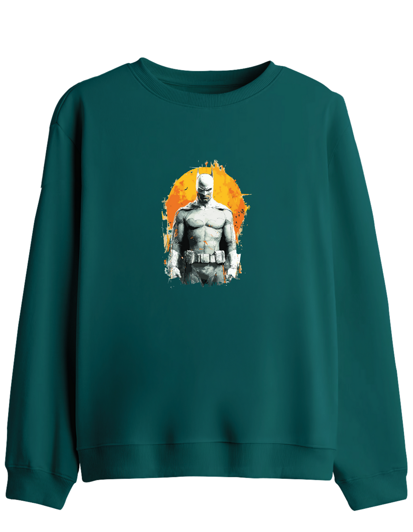 Whiteman Baskılı Bisiklet Yaka Sweatshirt