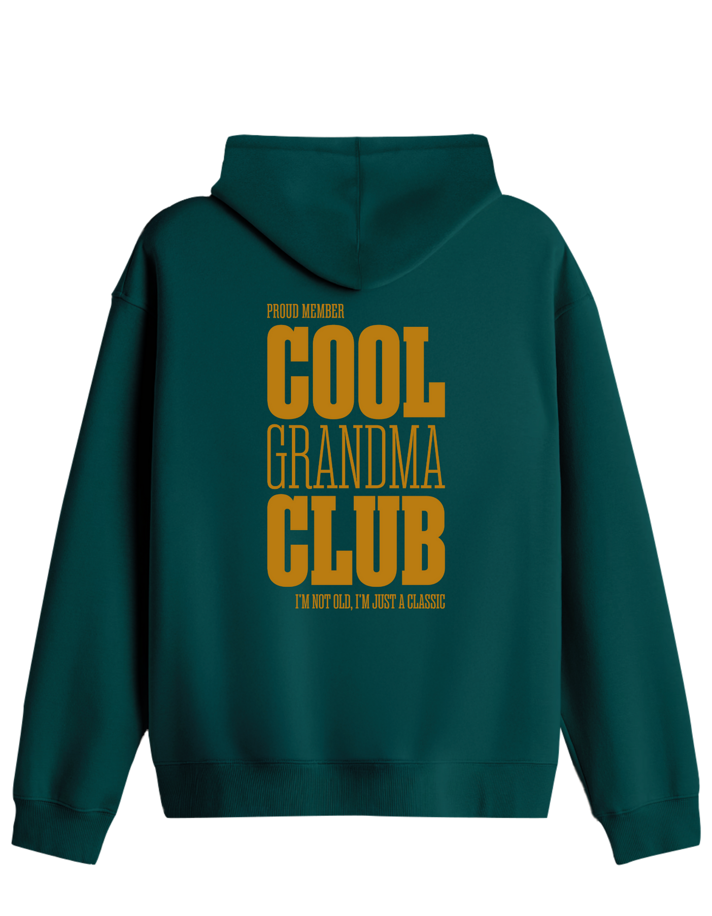 Cool Grandma Club Baskılı Unisex Kapüşonlu Yaka Hoodie