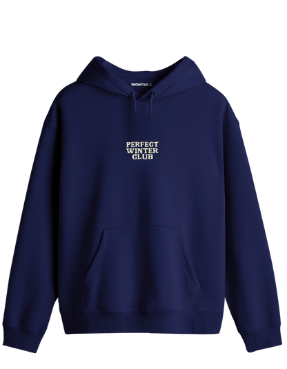 Winter Club Baskılı Unisex Kapüşonlu Yaka Hoodie