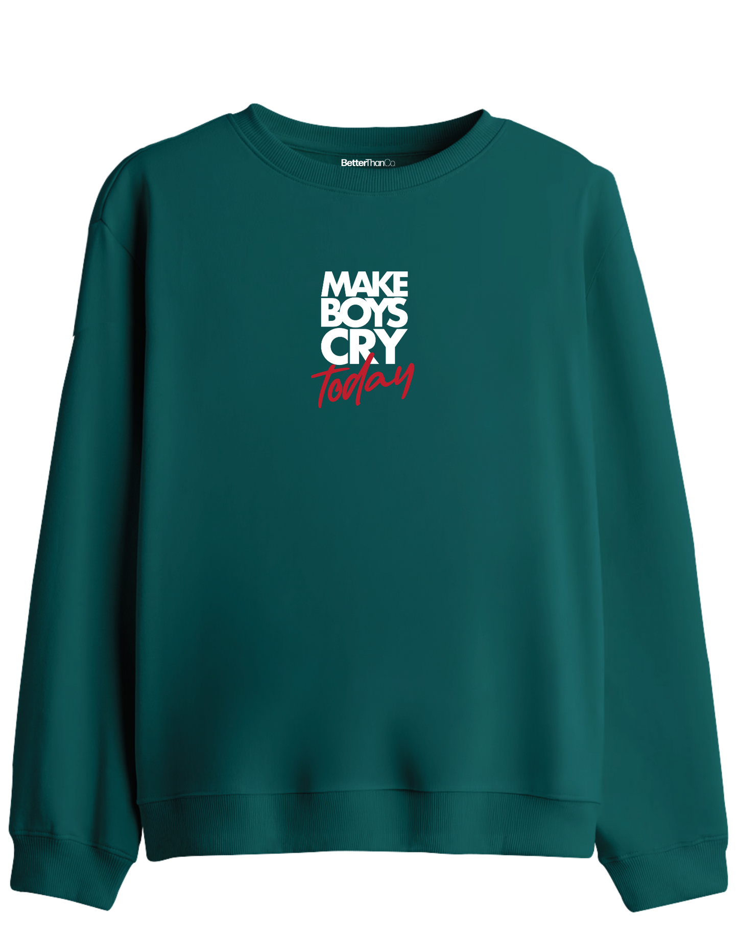 Today Baskılı Bisiklet Yaka Sweatshirt