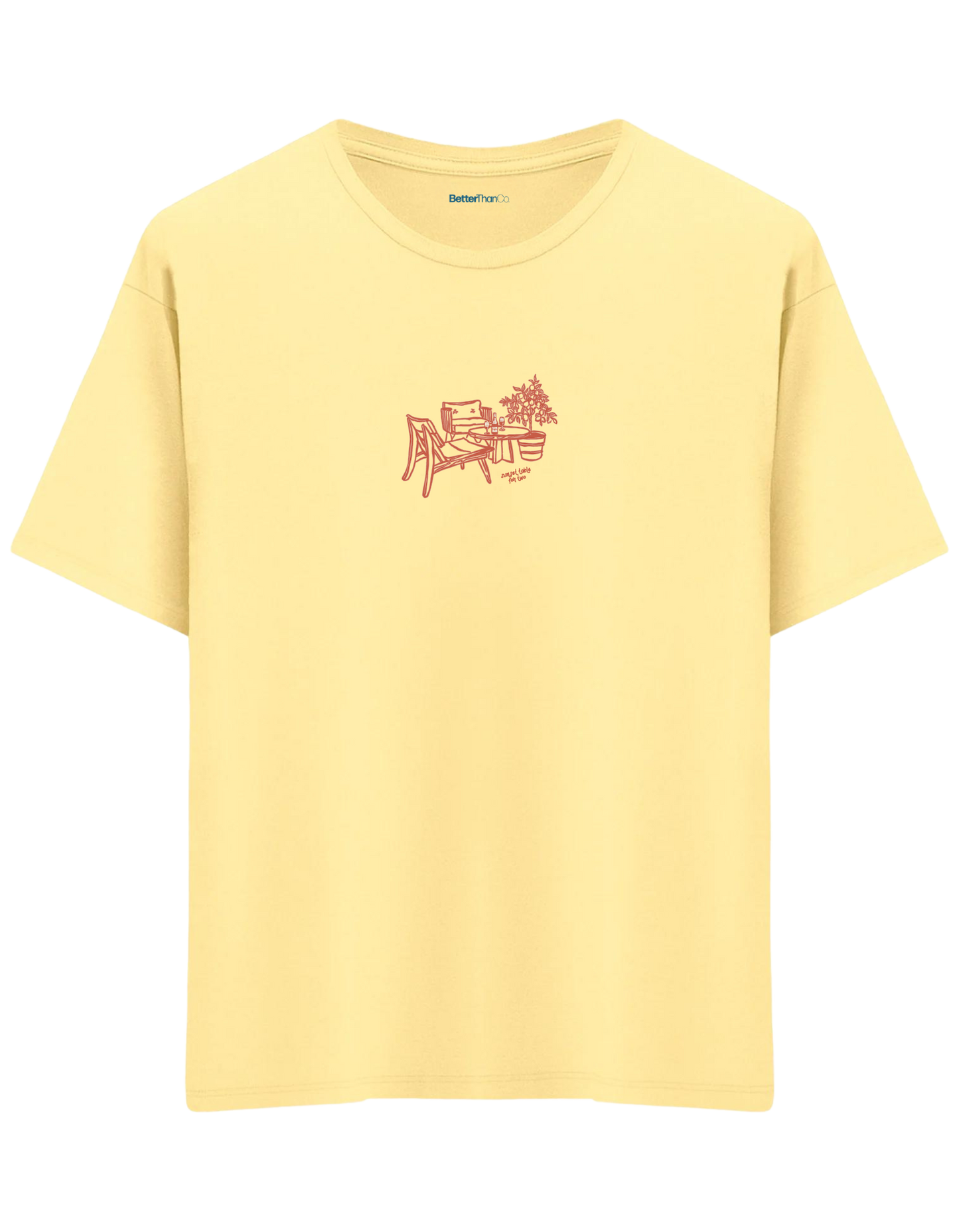 Summer Table Baskılı Bisiklet Yaka Oversize T-shirt