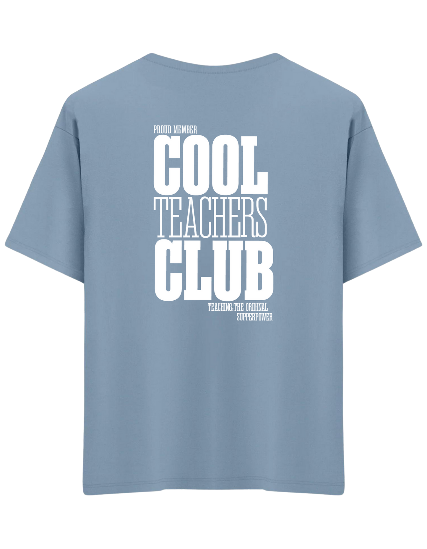 Cool Teachers Club Baskılı Bisiklet Yaka Oversize T-shirt