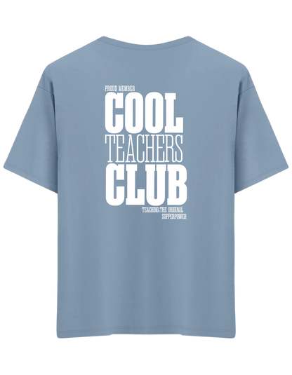 Cool Teachers Club Baskılı Bisiklet Yaka Oversize T-shirt