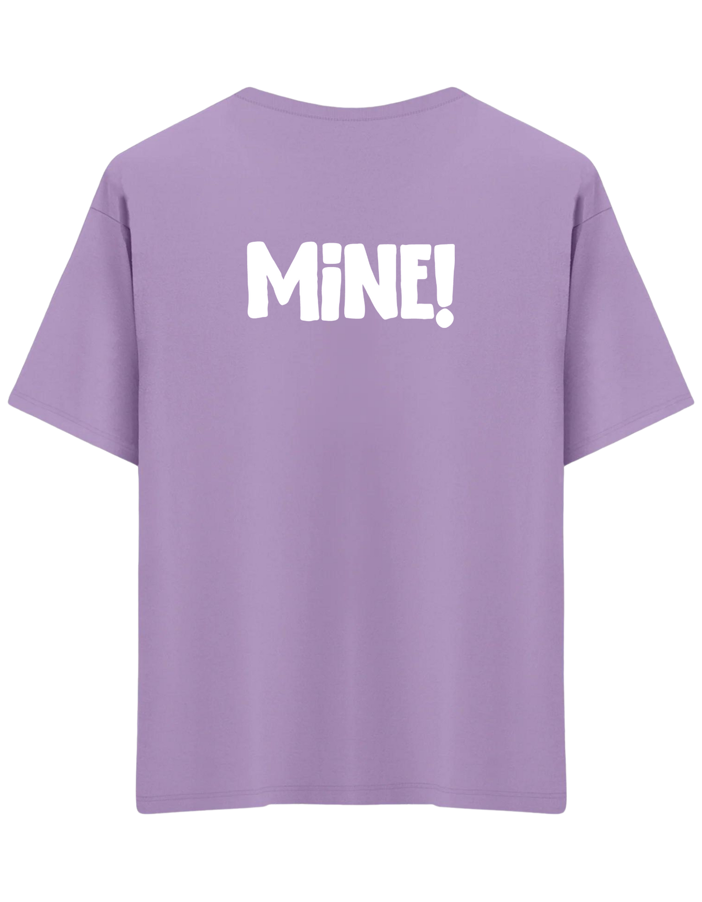 Mine! Baskılı Bisiklet Yaka Oversize T-shirt