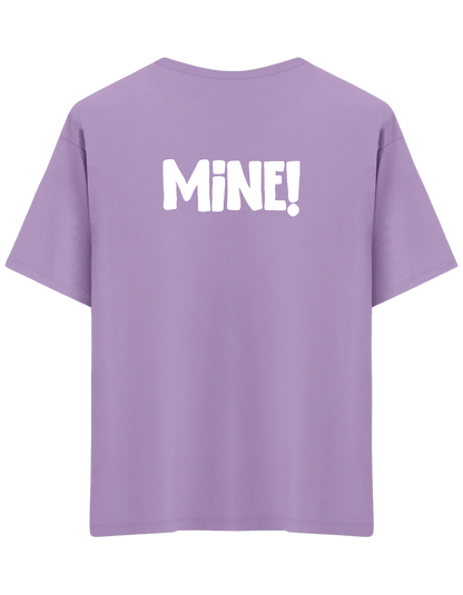 Mine! Baskılı Bisiklet Yaka Oversize T-shirt