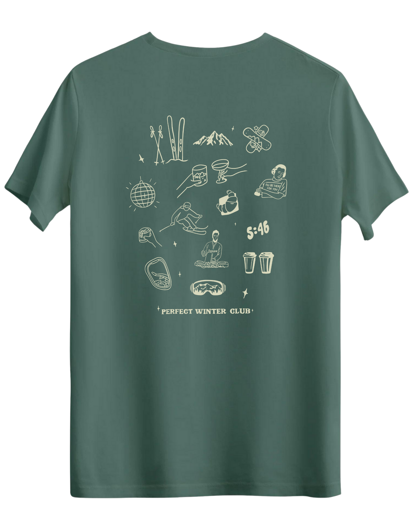 Winter Club Baskılı Bisiklet Yaka Regular T-shirt