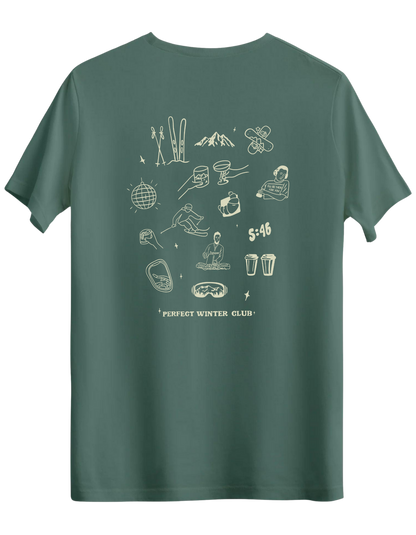 Winter Club Baskılı Bisiklet Yaka Regular T-shirt