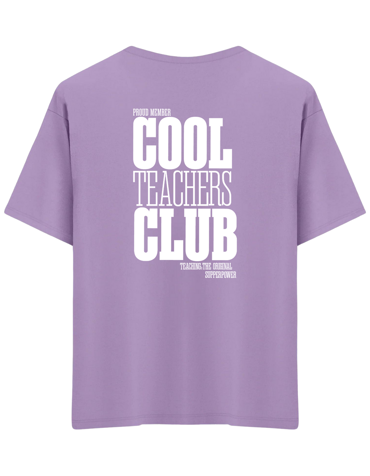 Cool Teachers Club Baskılı Bisiklet Yaka Oversize T-shirt