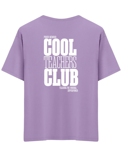Cool Teachers Club Baskılı Bisiklet Yaka Oversize T-shirt