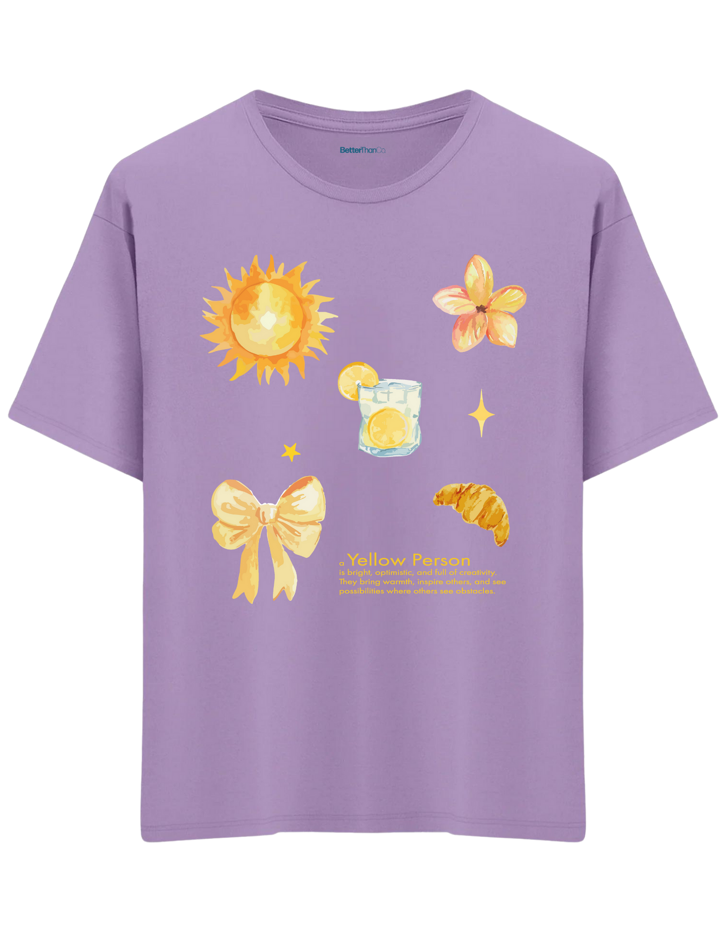 Yellow Person Baskılı Bisiklet Yaka Oversize T-shirt