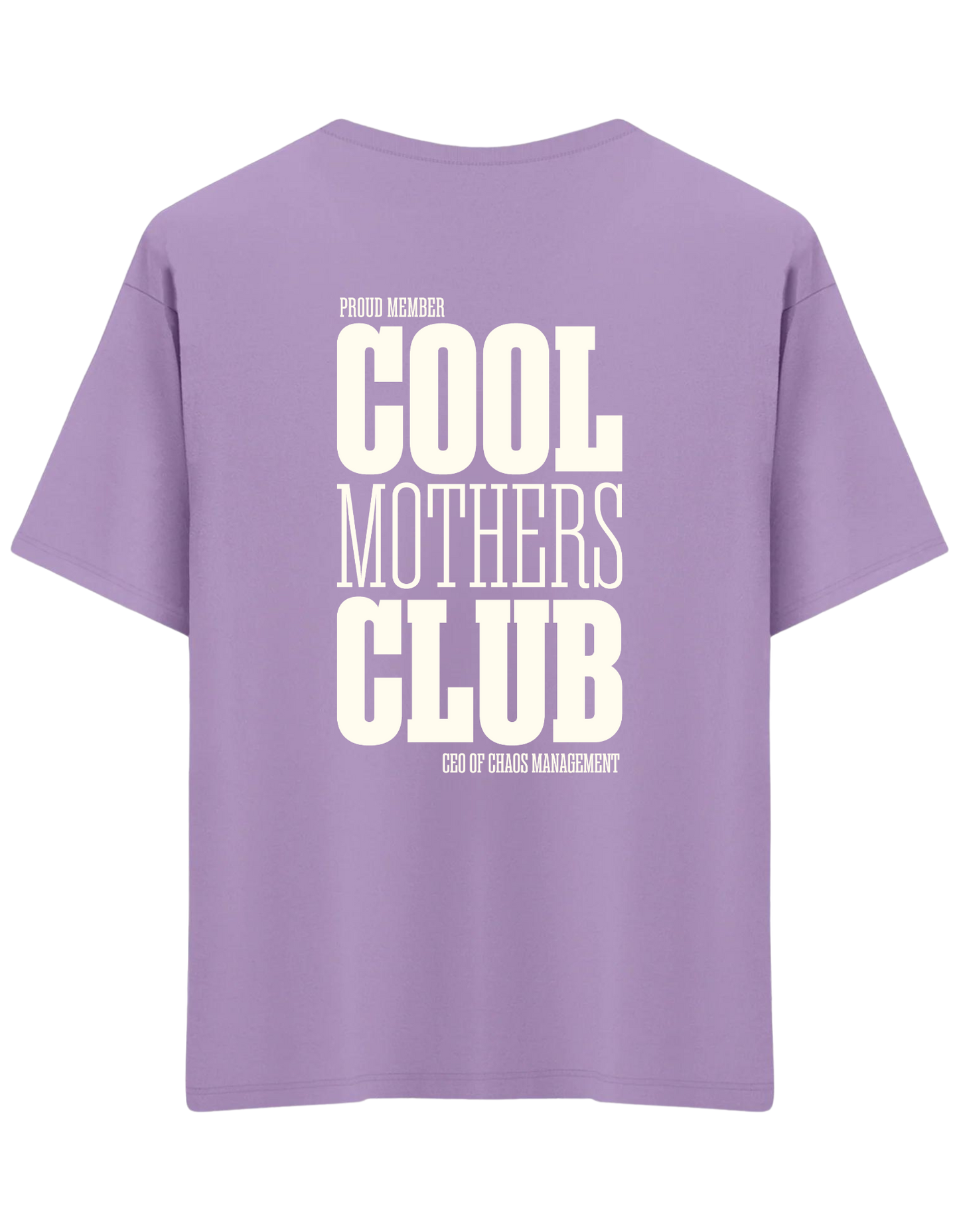 Cool Mothers Club Baskılı Bisiklet Yaka Oversize T-shirt