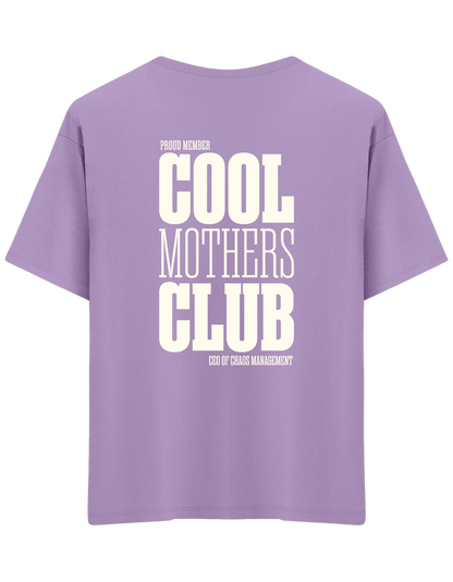 Cool Mothers Club Baskılı Bisiklet Yaka Oversize T-shirt
