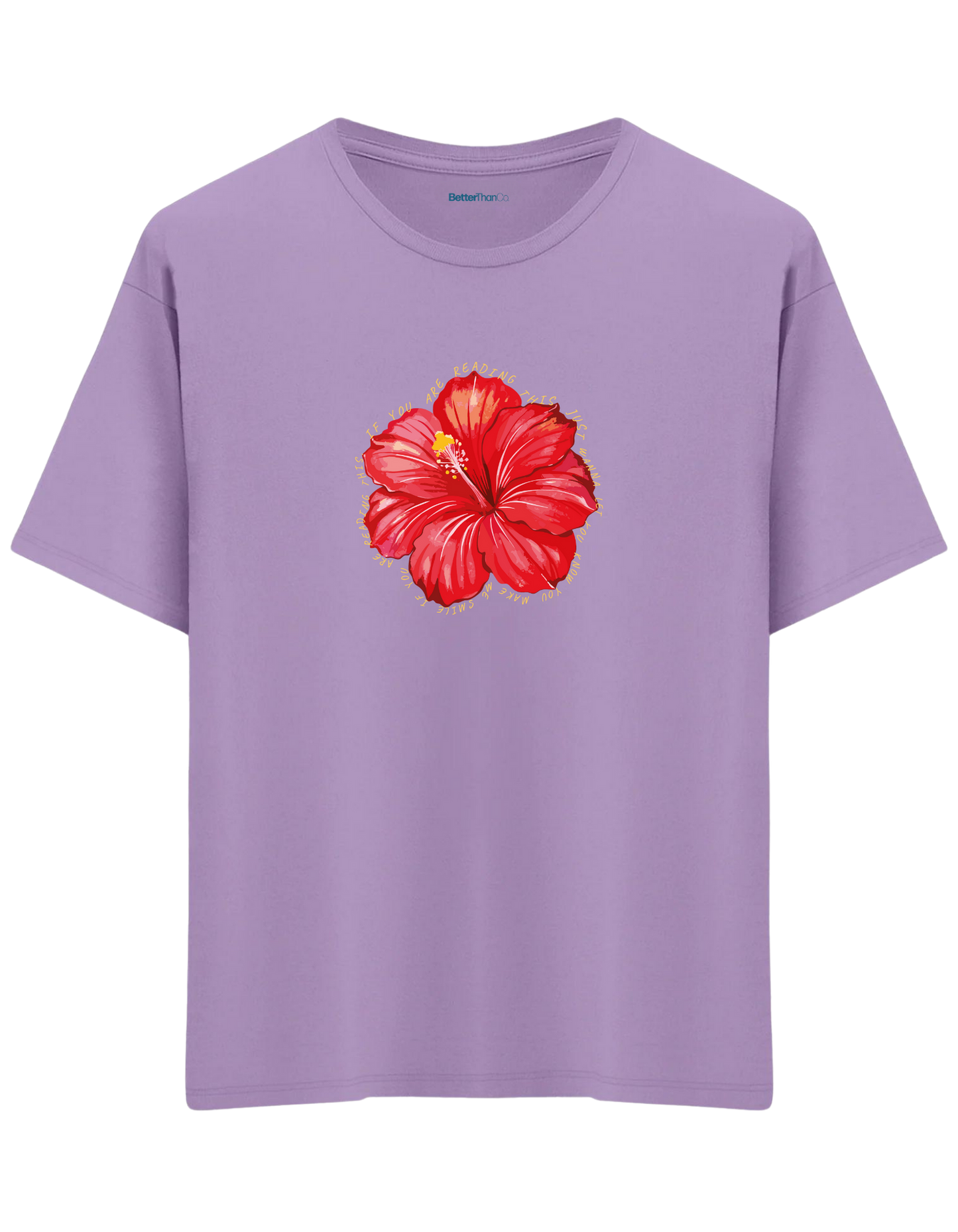 Garden Whisper Baskılı Bisiklet Yaka Oversize T-shirt